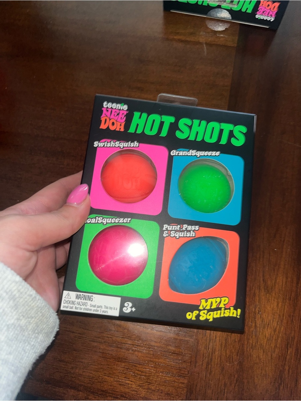 Hot Shots 4-Pack Squishy Stress Balls - Pink, Red, Green, Blue Needoh